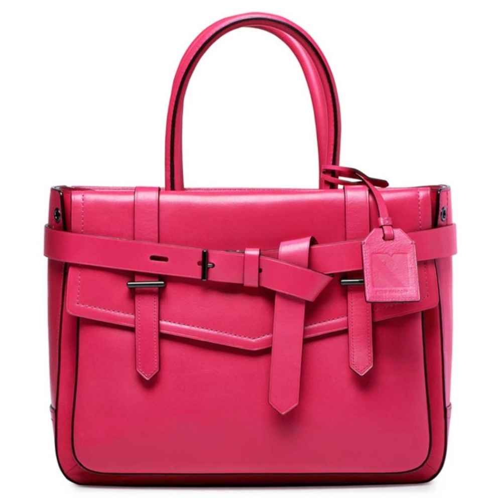 Reed Krakoff Burnised Bridle/Acid Pink Boxer Bag